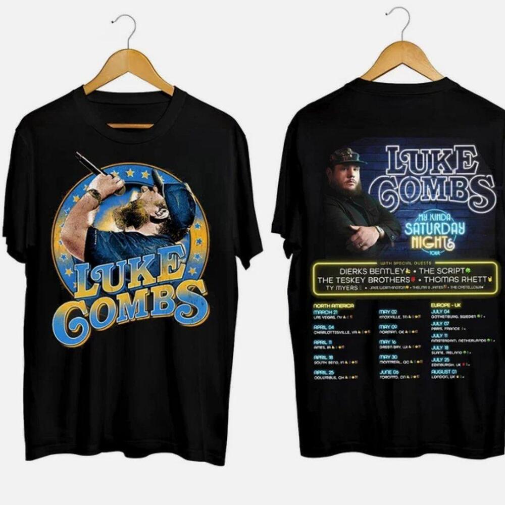 My Kinda Saturday Night Tour 2026 Luke Combs 2 Sided T-Shirt
